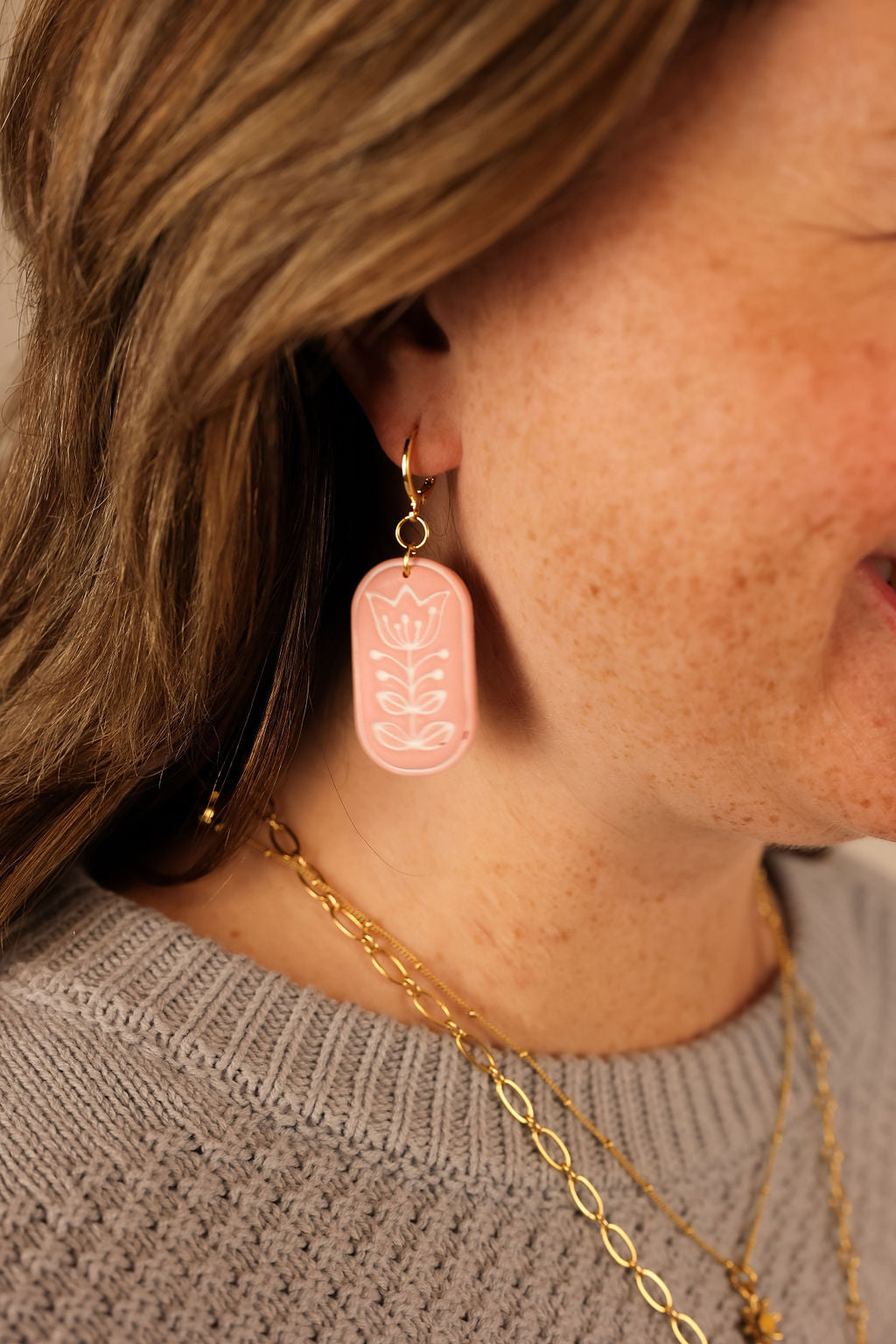 Clay Scandi Flower | Polymer Clay Earrings