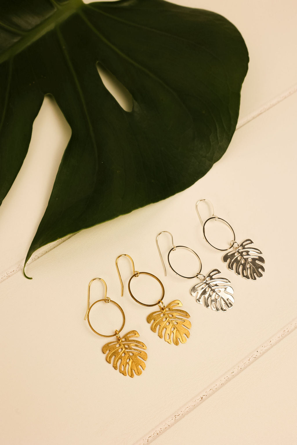 Leaf Earring | Gold + Silver