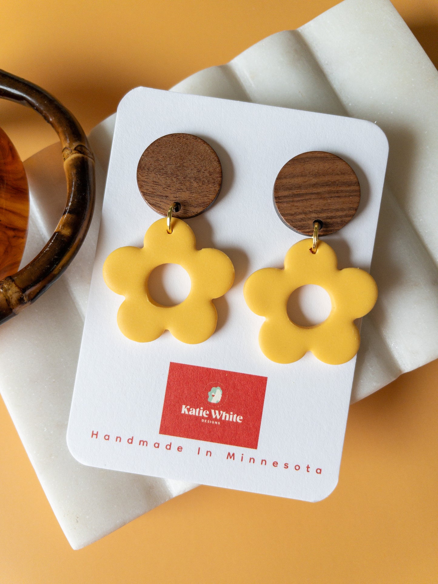 clay earrings | flower power drop