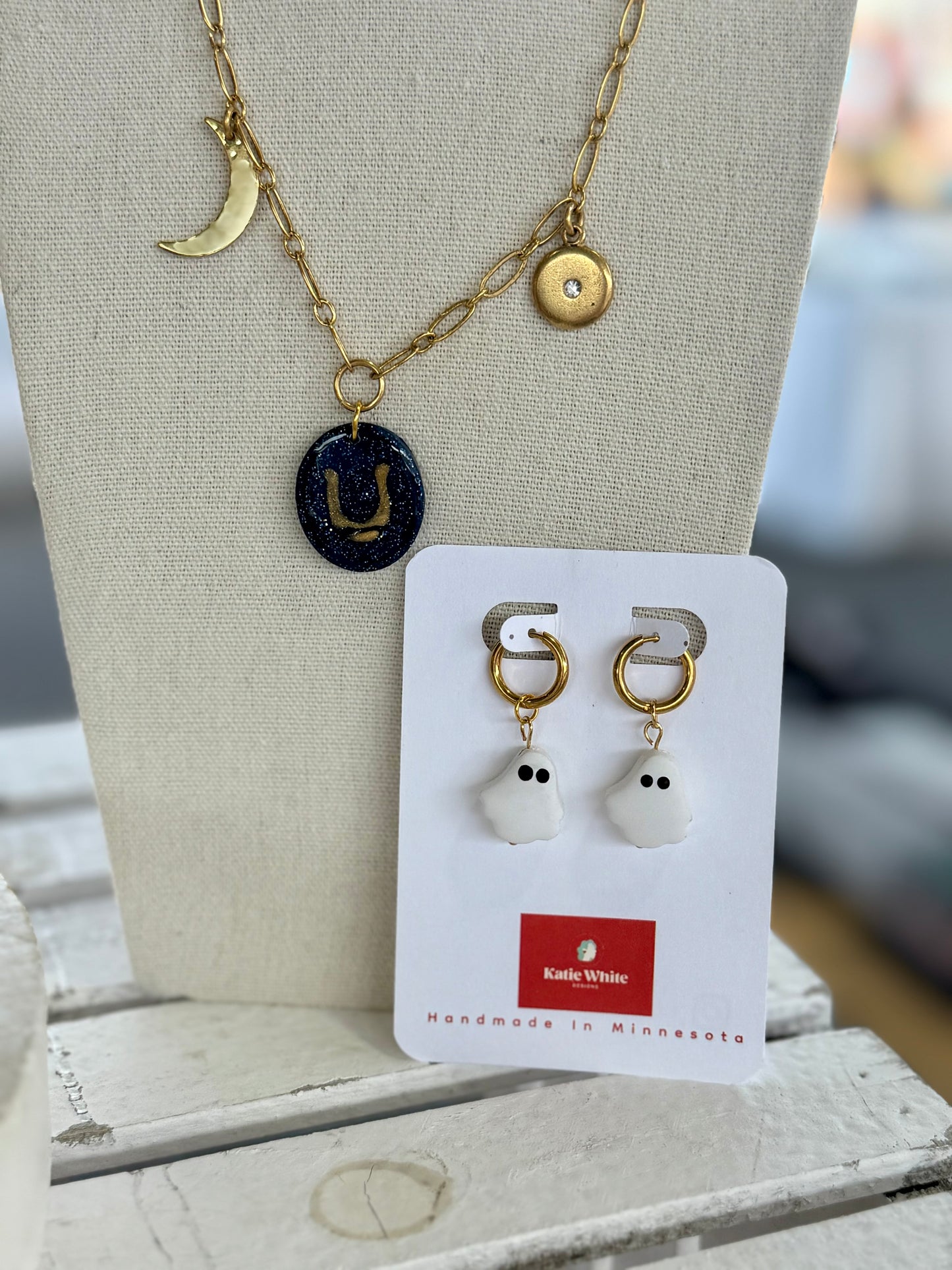 Ghost Earring | Polymer Clay Dangle Earring