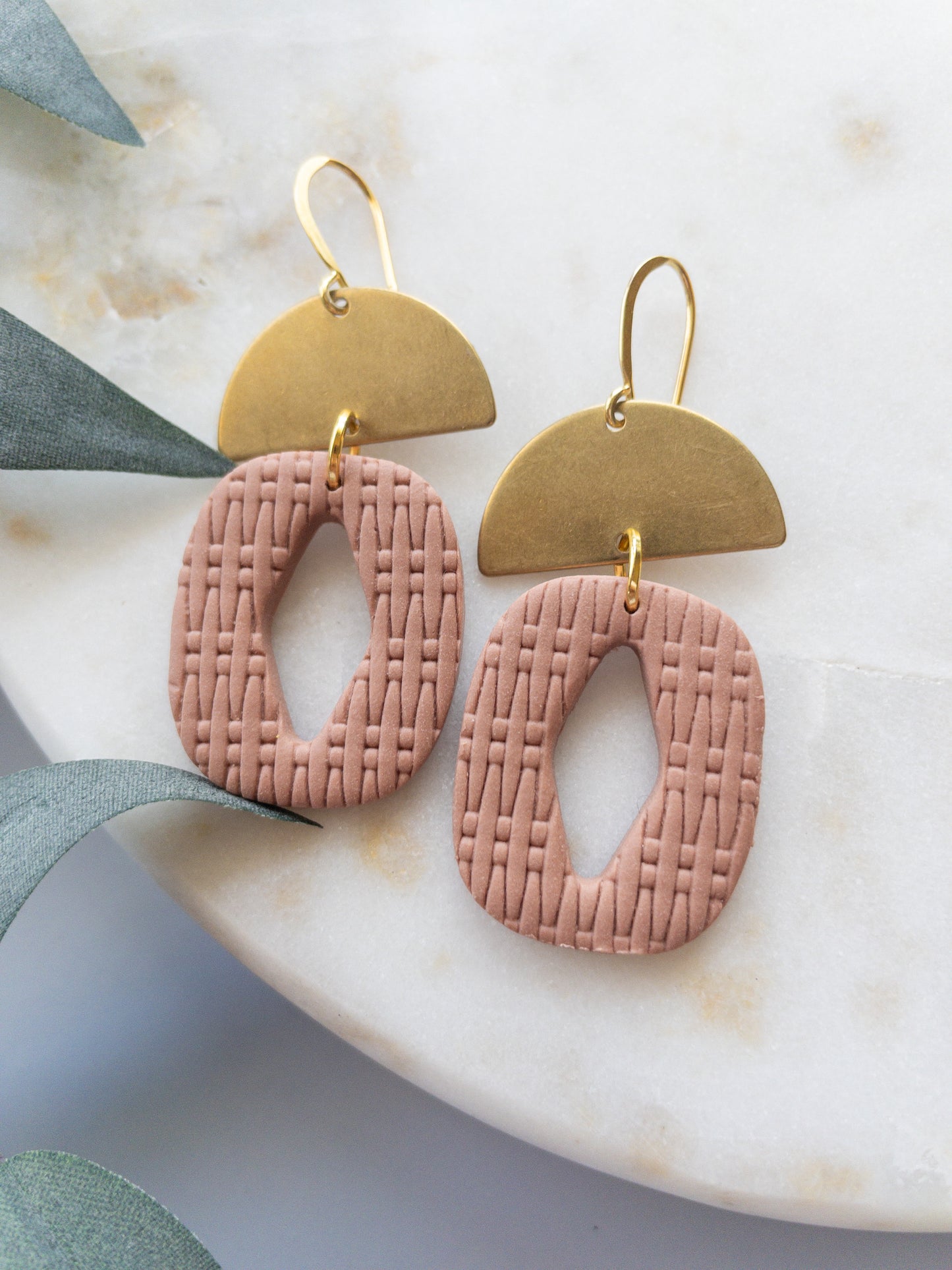 clay earring | wicker drop
