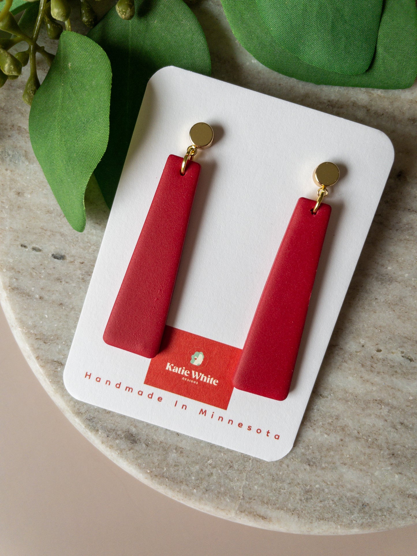 clay earrings | Nora dangle - gold