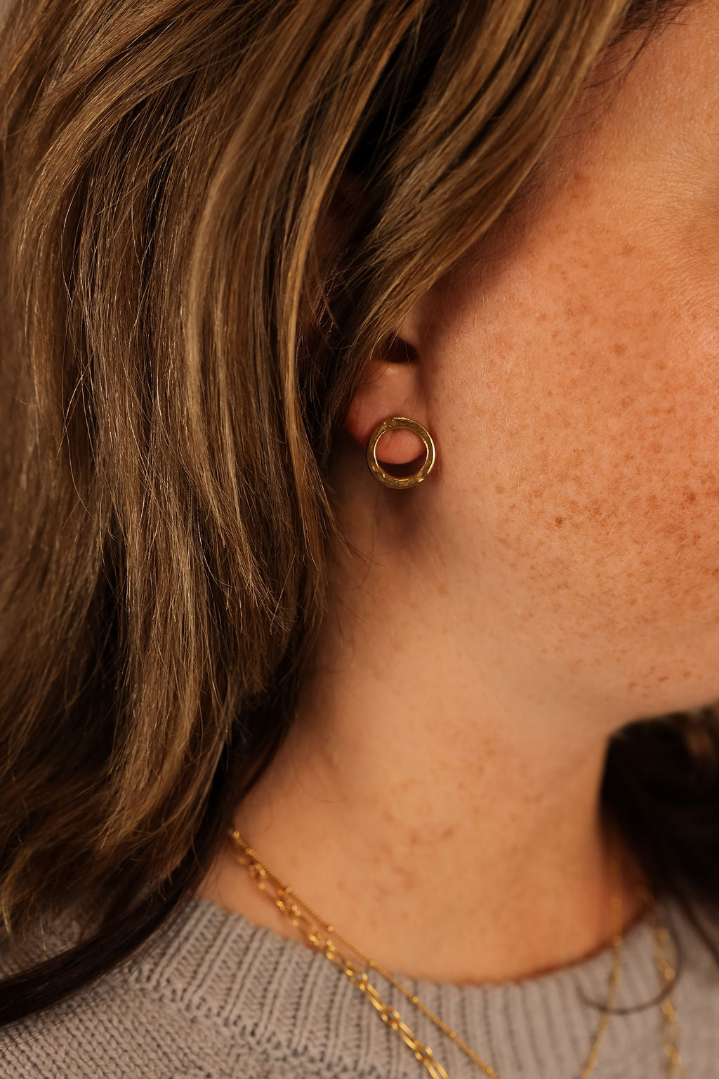 Circle Stud | Gold + Silver