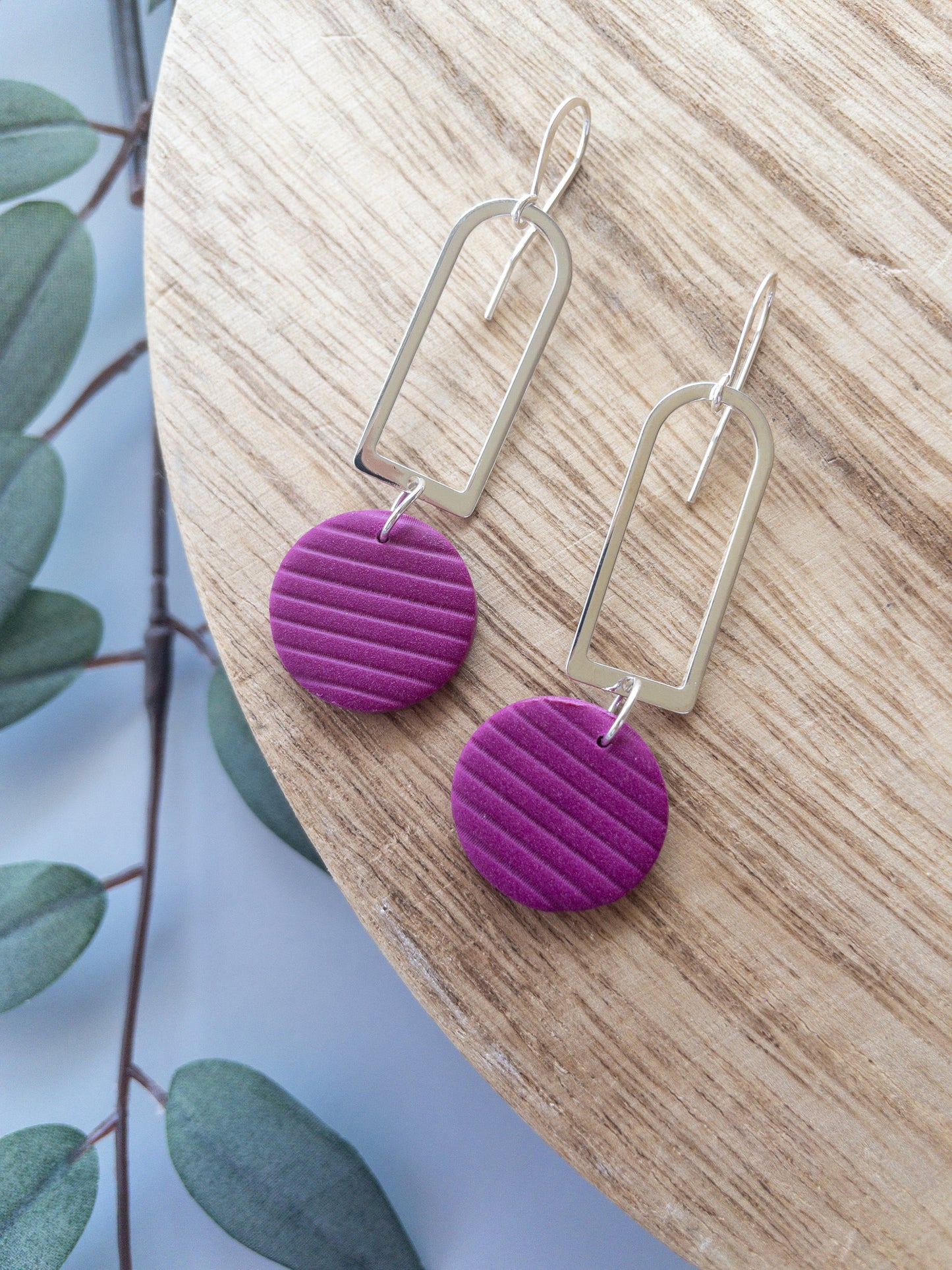clay earrings | silver Mimi drop