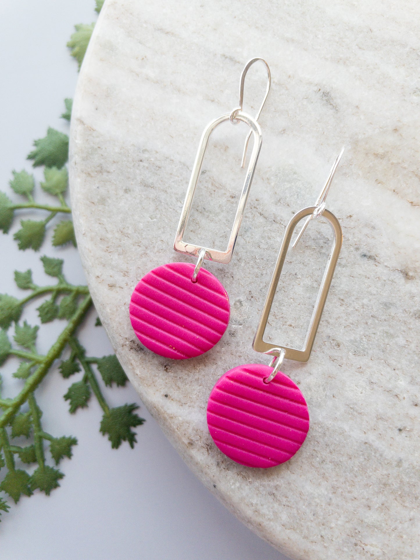 clay earrings | silver Mimi drop