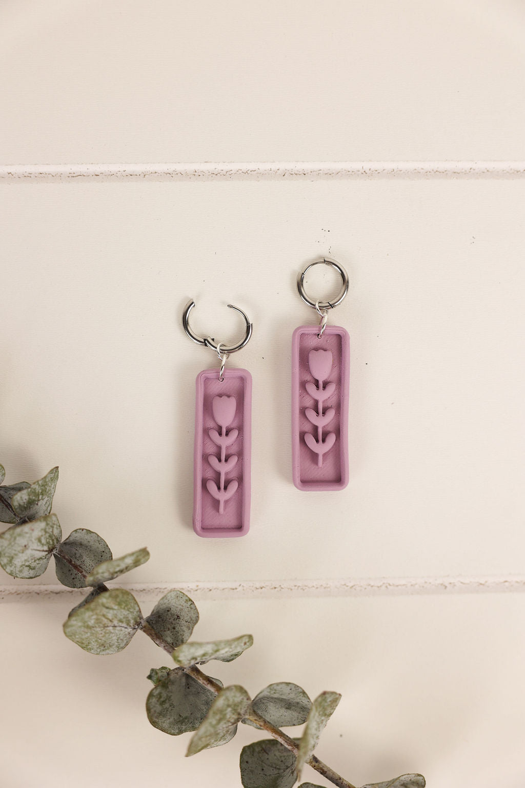 Lilac Colored flower earrings