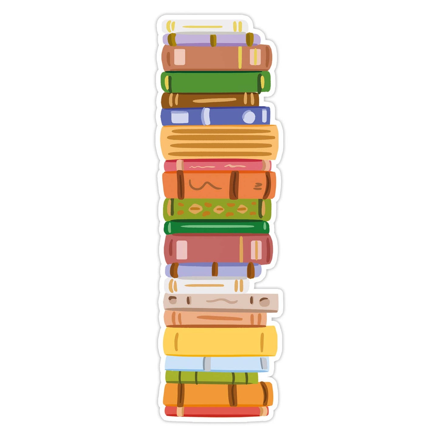 Bookstack bookmark featuring a colorful stack of books.