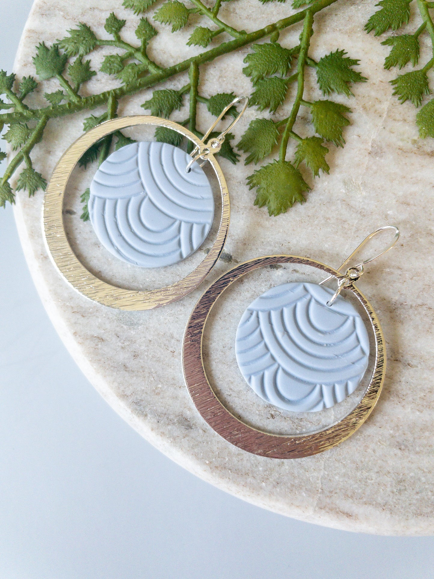 clay earrings | Cecelia earrings- silver