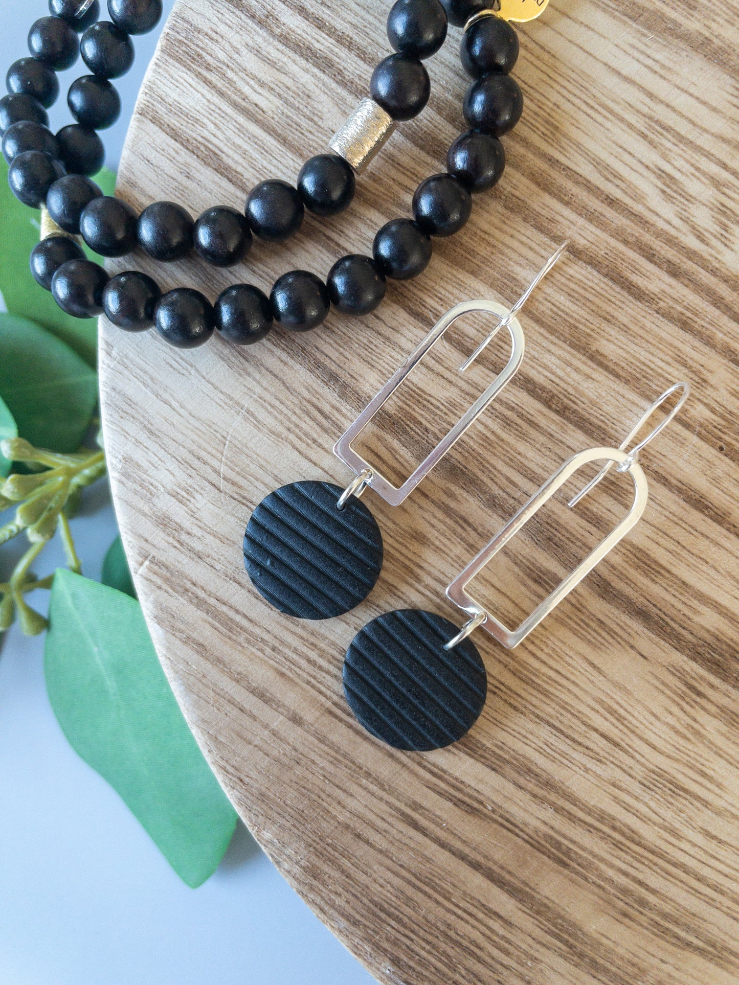 clay earrings | silver Mimi drop