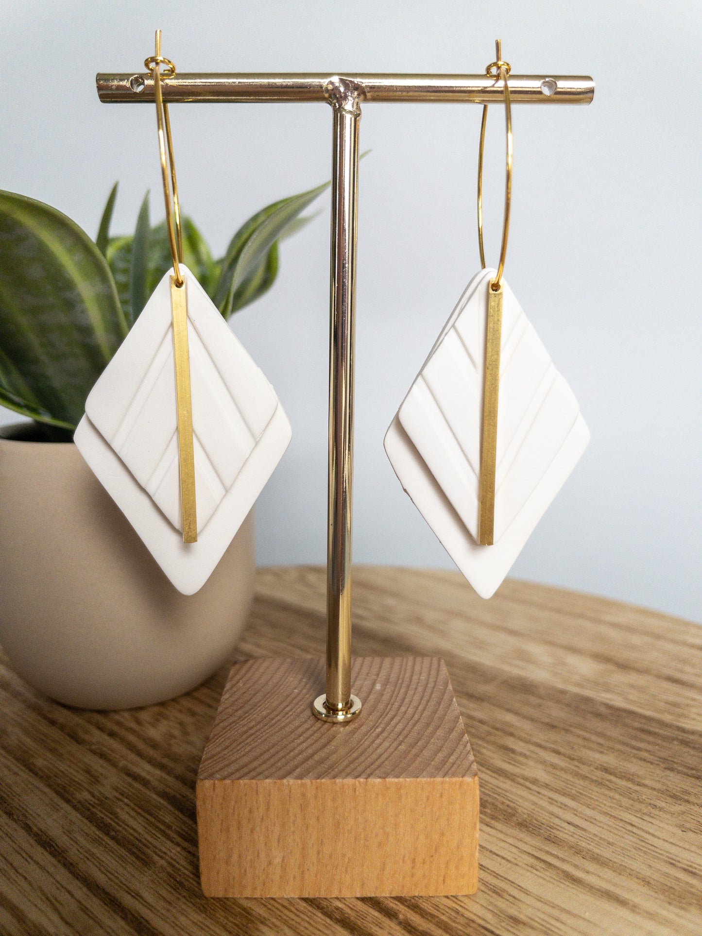 clay earring | Florence hoop- gold