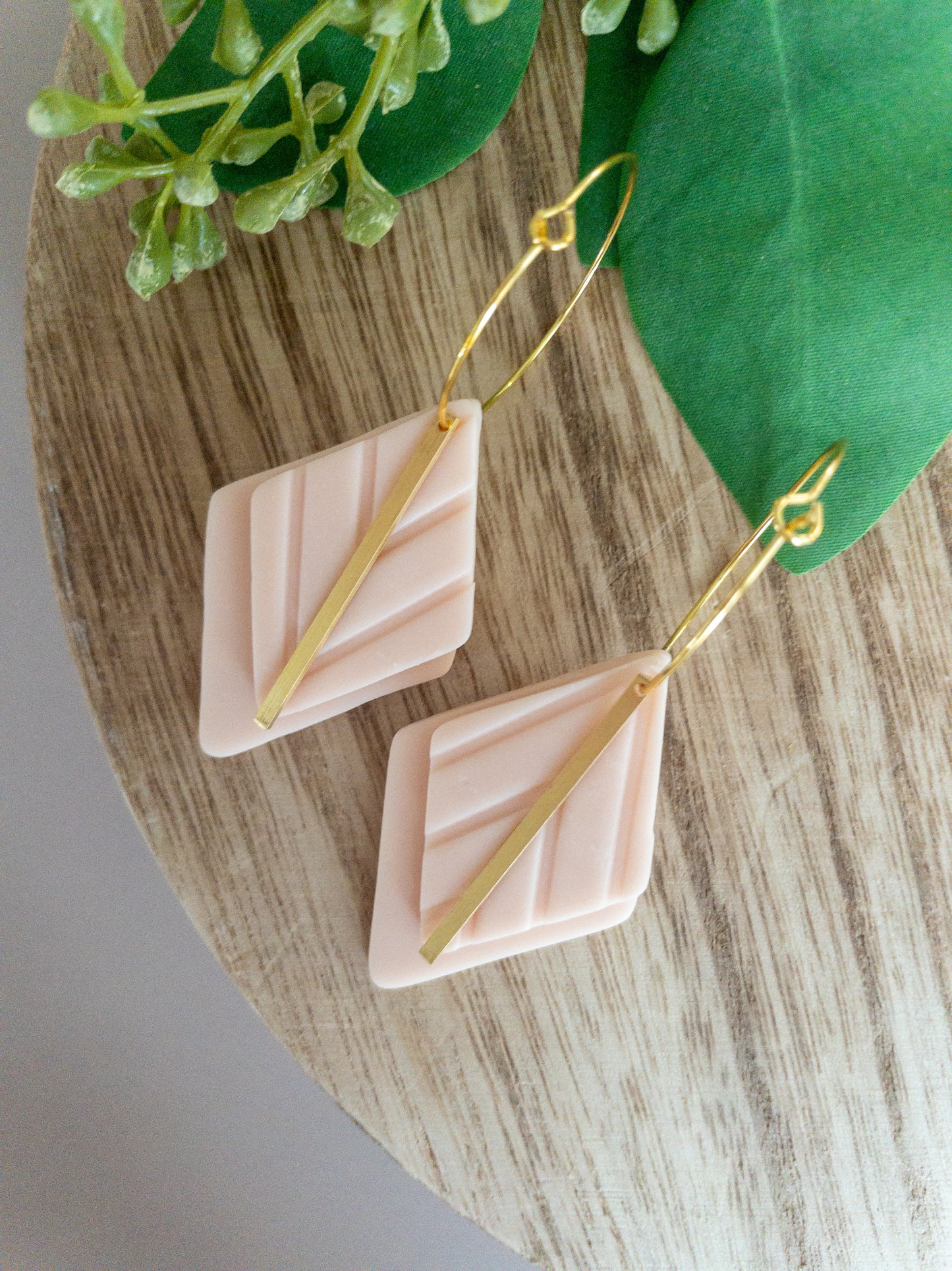 clay earring | Florence hoop- gold