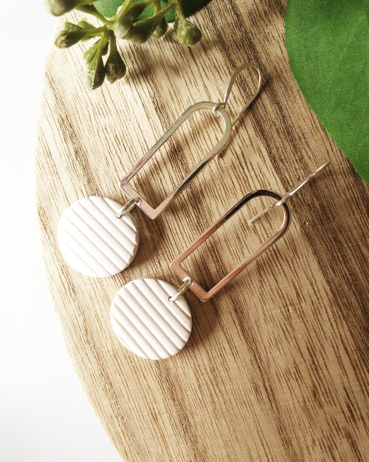clay earrings | silver Mimi drop