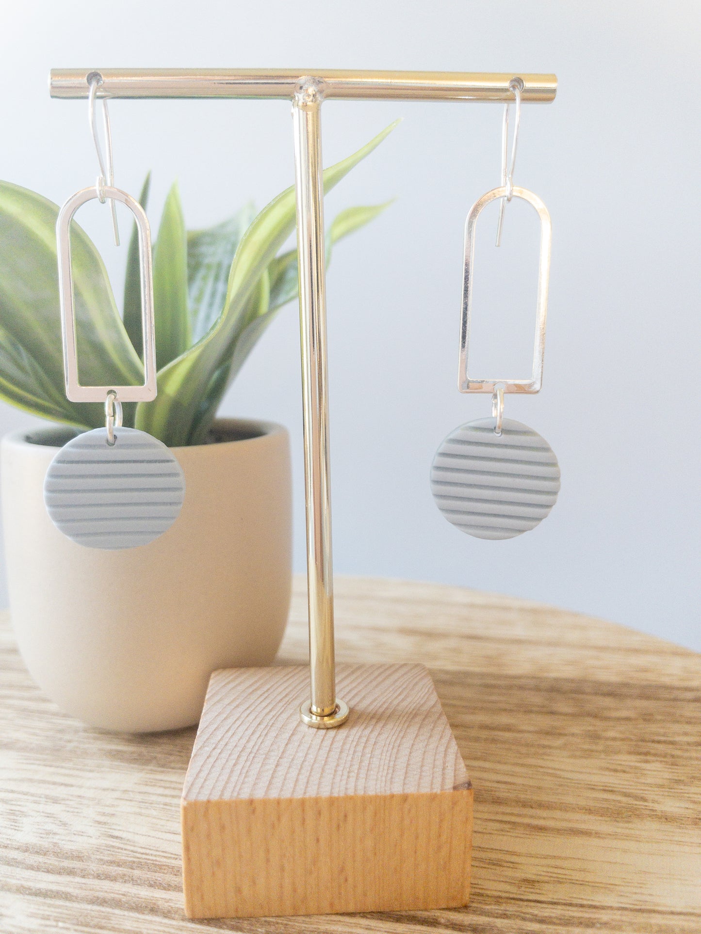 clay earrings | silver Mimi drop