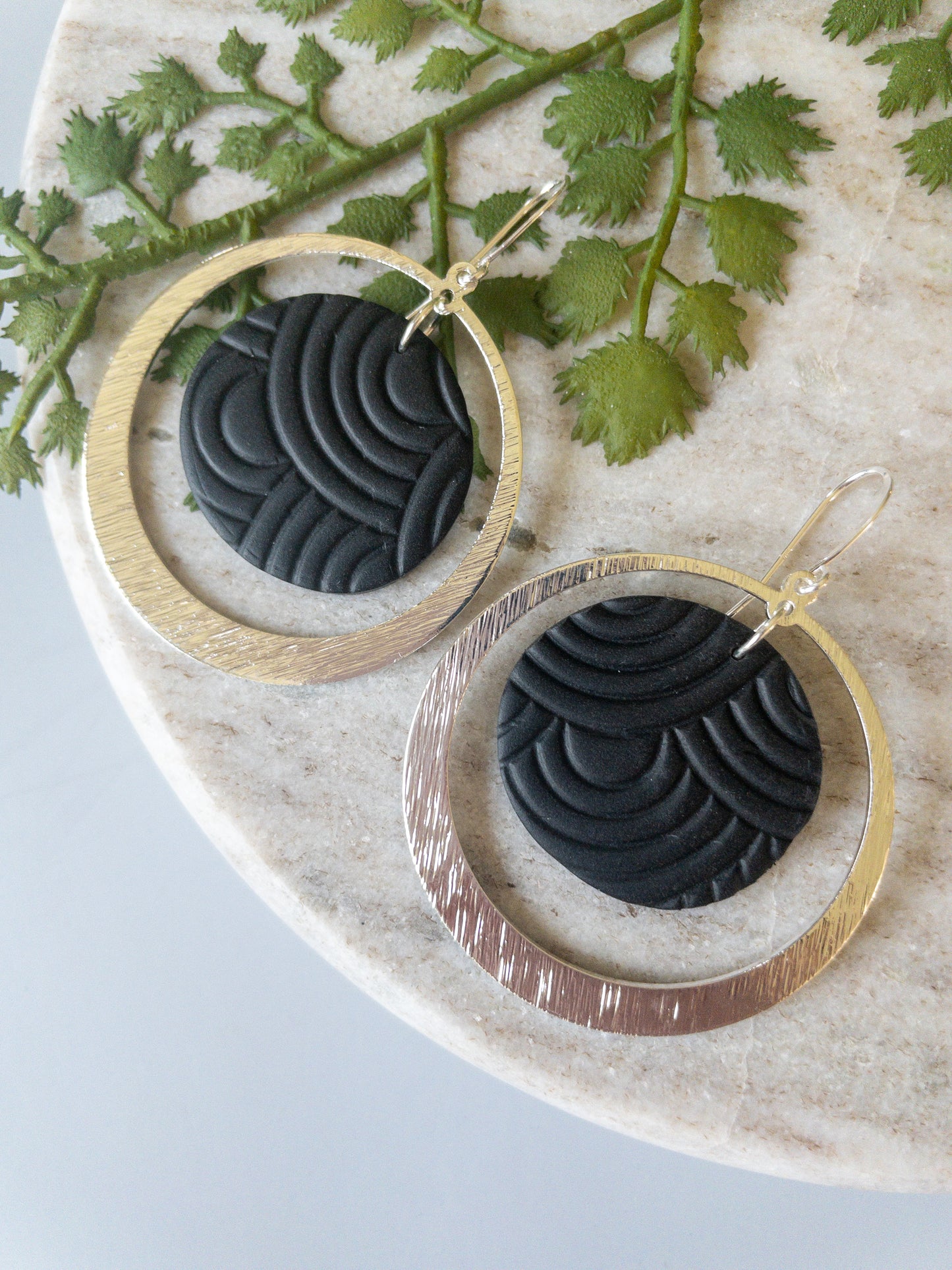 clay earrings | Cecelia earrings- silver