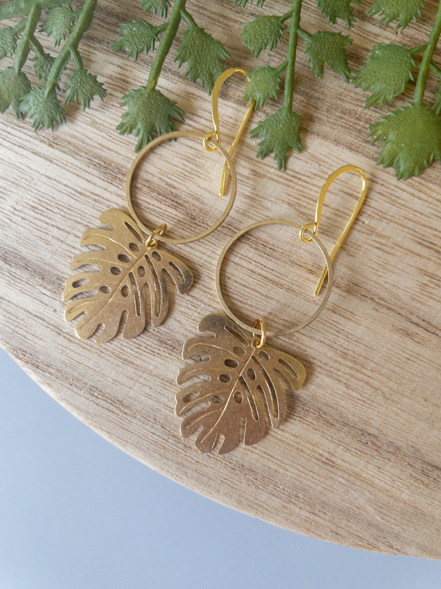 gold earring | gold leaf earring