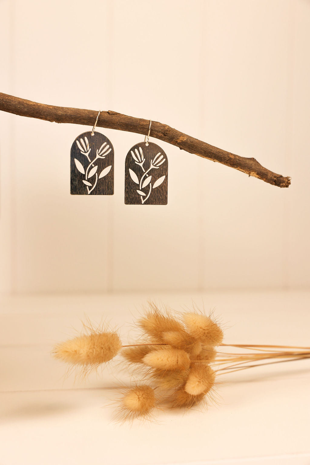 Metal Scandi Flower Earring | Gold + Silver