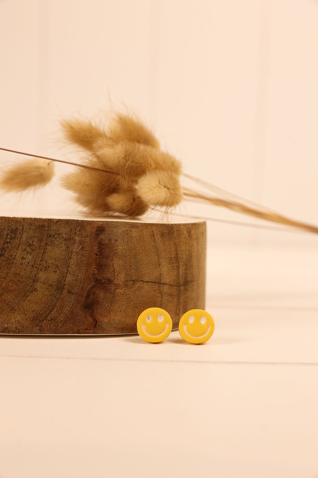 Smiley Face Stud | Clay Earrings