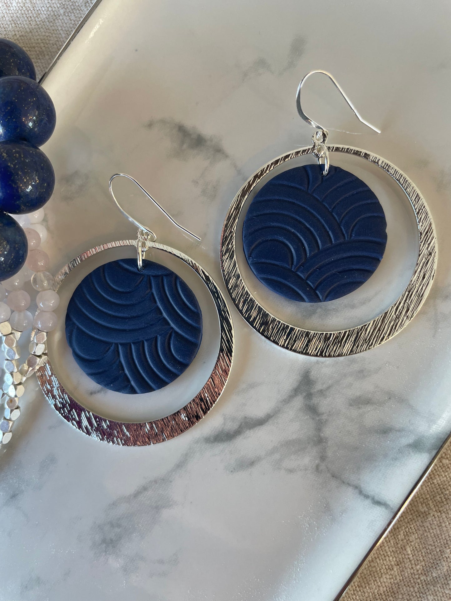 clay earrings | Cecelia earrings- silver