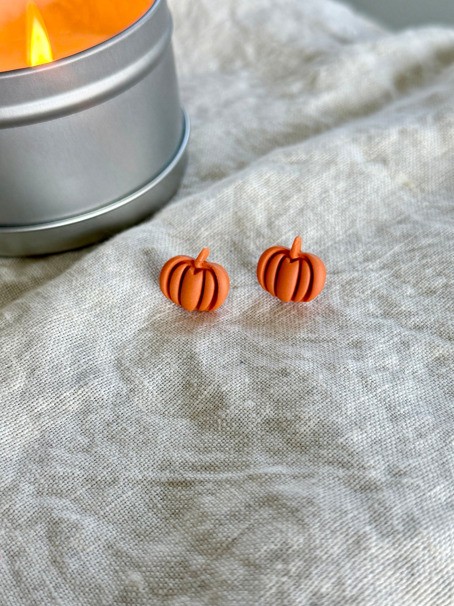 Pumpkin Earring | Polymer Clay Stud