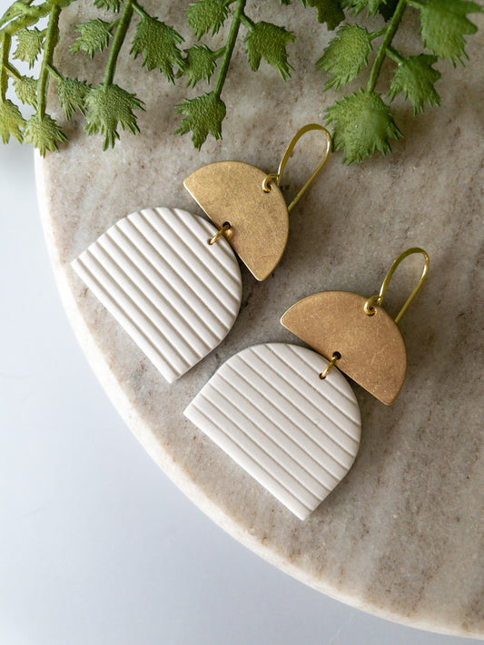 clay earrings  scandi sweater drop *clip on option* – KatieWhiteDesigns
