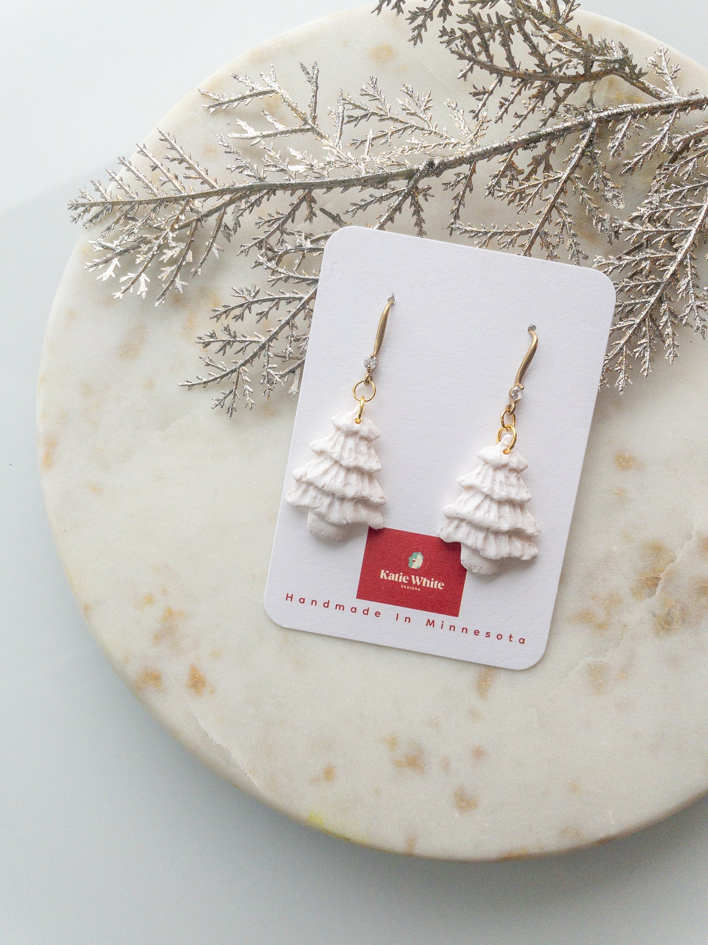 clay earrings | christmas tree