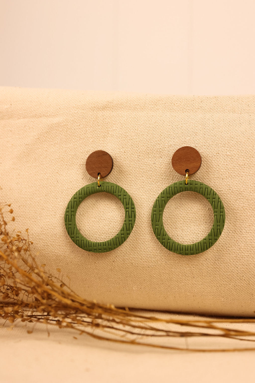 Wicker Circles | Clay Earrings