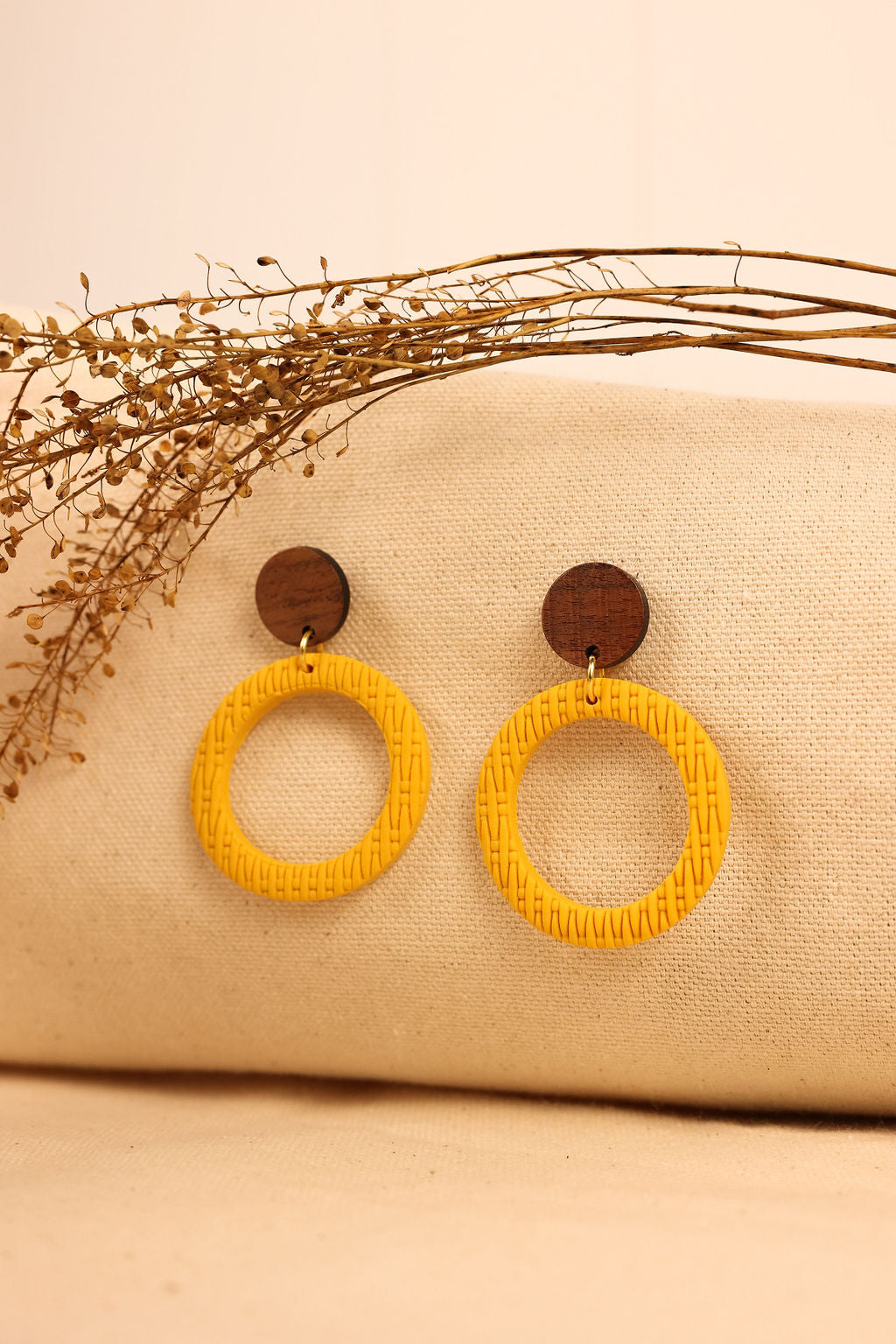 Wicker Circles | Clay Earrings