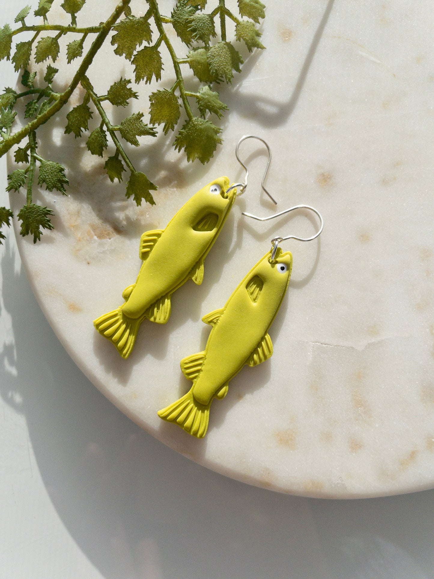 clay earrings | Trout fish earrings