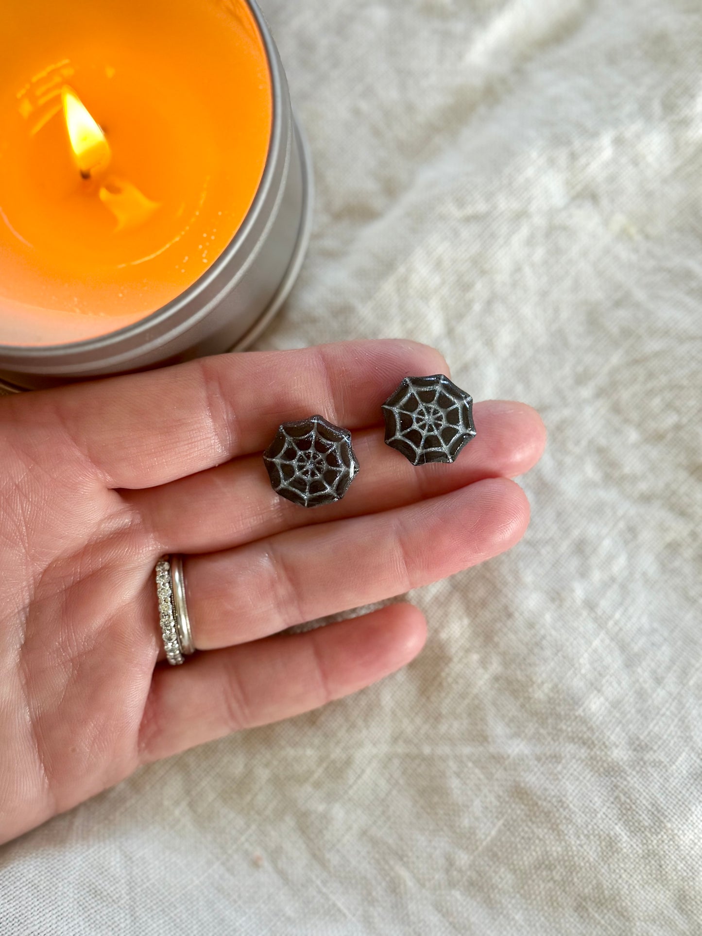 Spiderweb Earring | Polymer Clay Earring