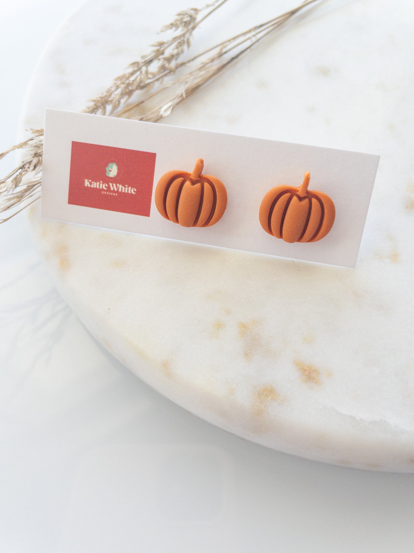 clay earrings | pumpkin studs