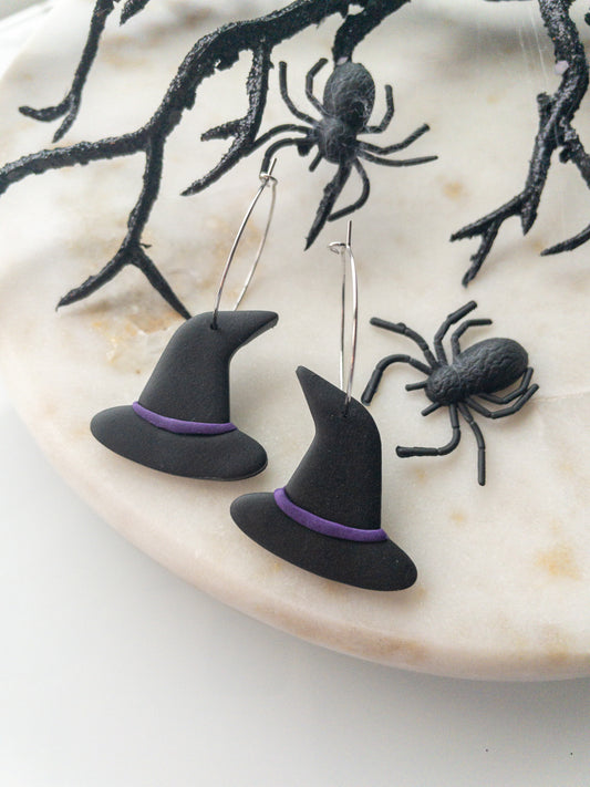 clay earring | witch hat hoop
