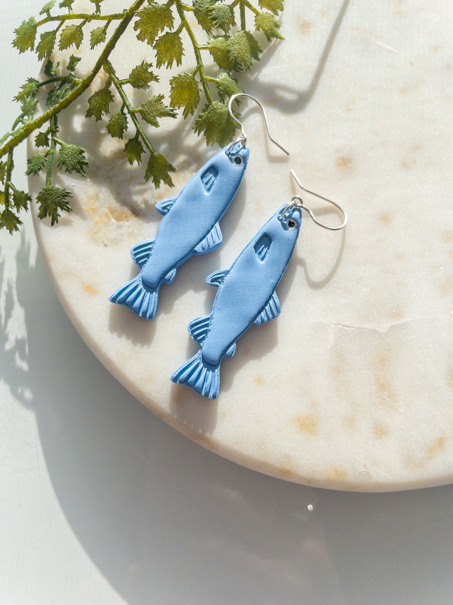 clay earrings | Trout fish earrings