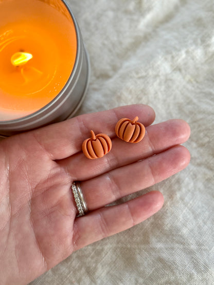 Pumpkin Earring | Polymer Clay Stud