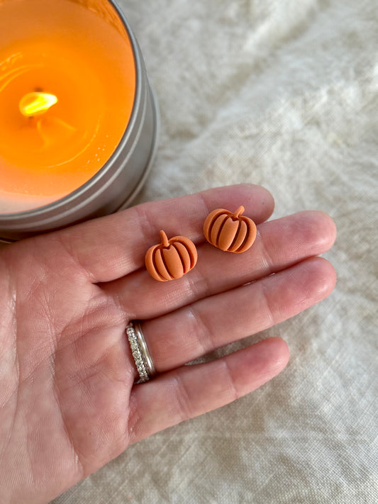 Pumpkin Earring | Polymer Clay Stud