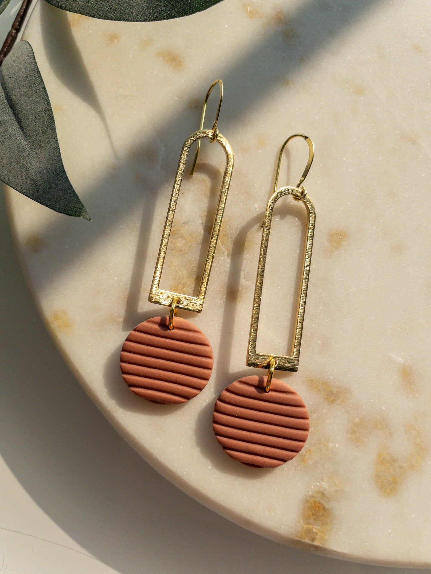 clay earrings | gold Mimi drop