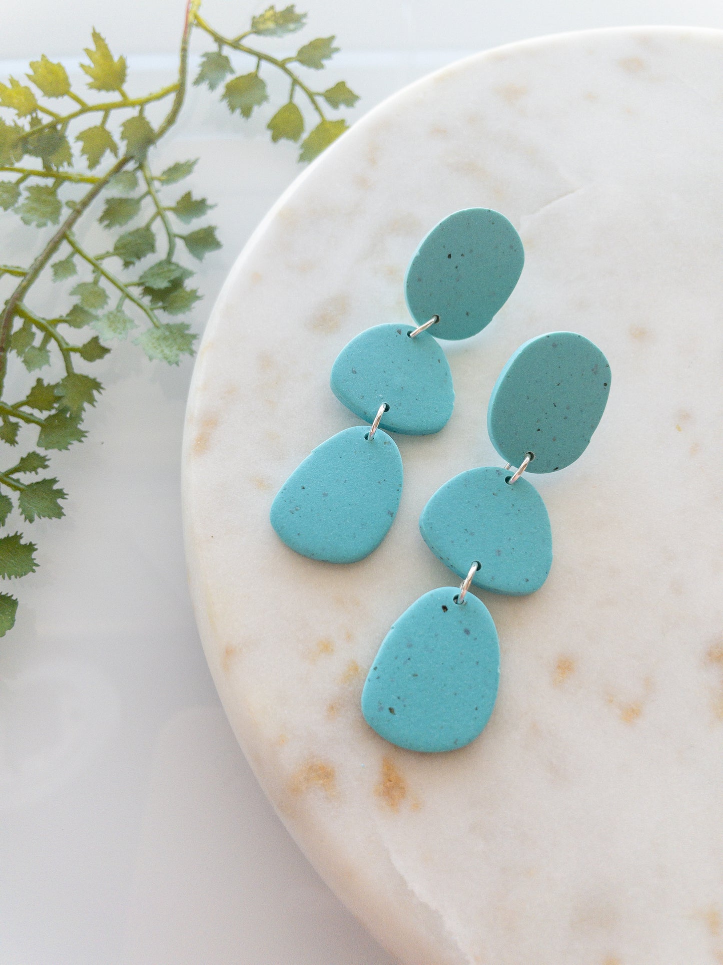 clay earrings | stone drop *titanium post*