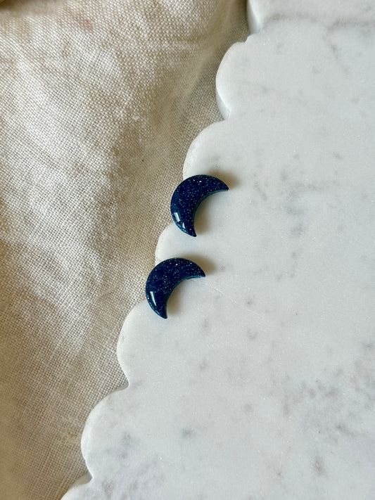 Moon Earring | Polymer Clay Stud