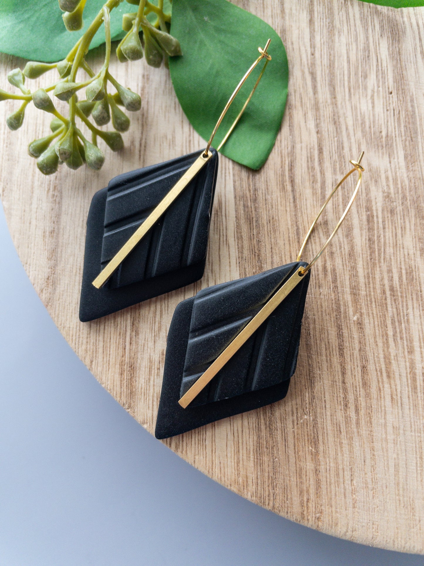 clay earring | Florence hoop- gold