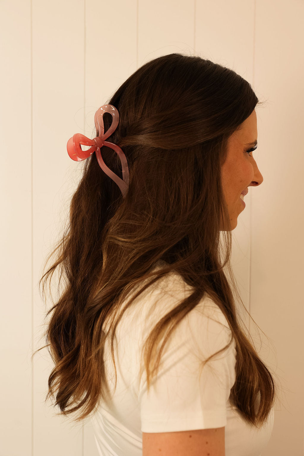 Pink bow hairclip