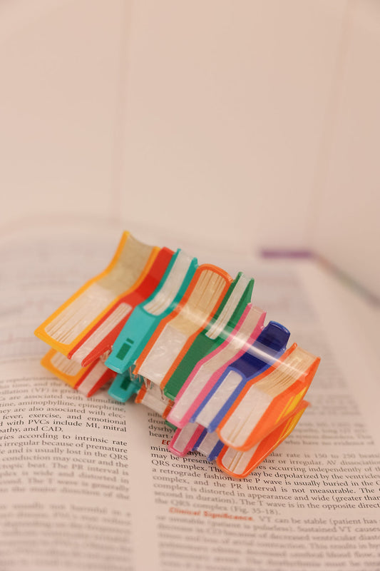 Bookstack hair claw clip