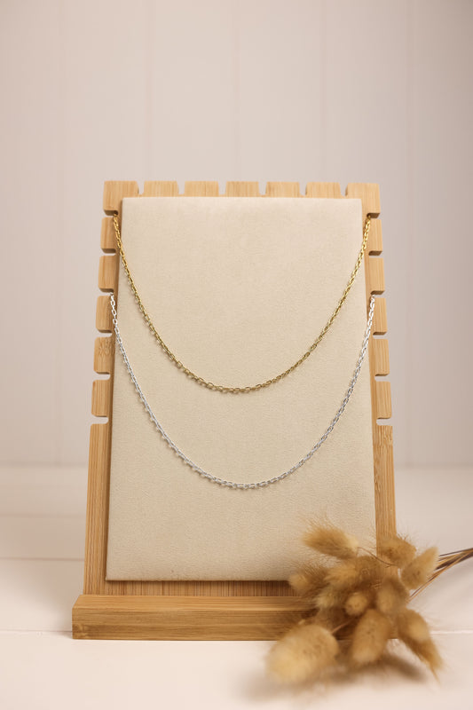 Fine cable chain | gold + silver