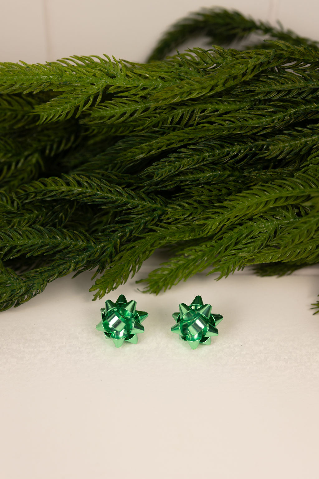 green ribbon stud earring. green retro bow stud earrings. green retro ribbon stud earrings