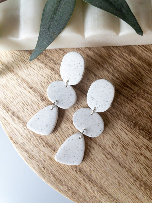 clay earrings | stone drop *clip on option*