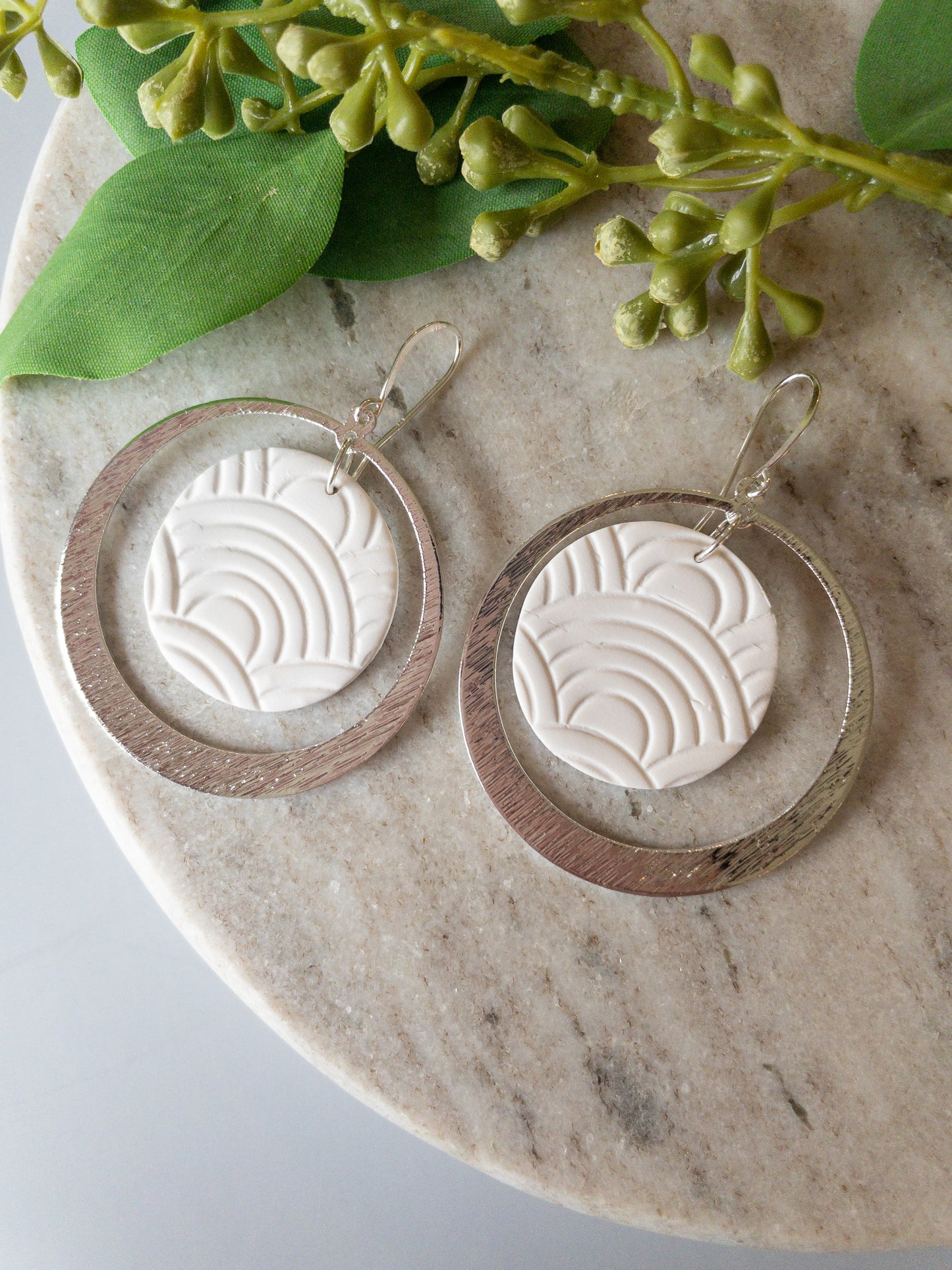 clay earrings | Cecelia earrings- silver