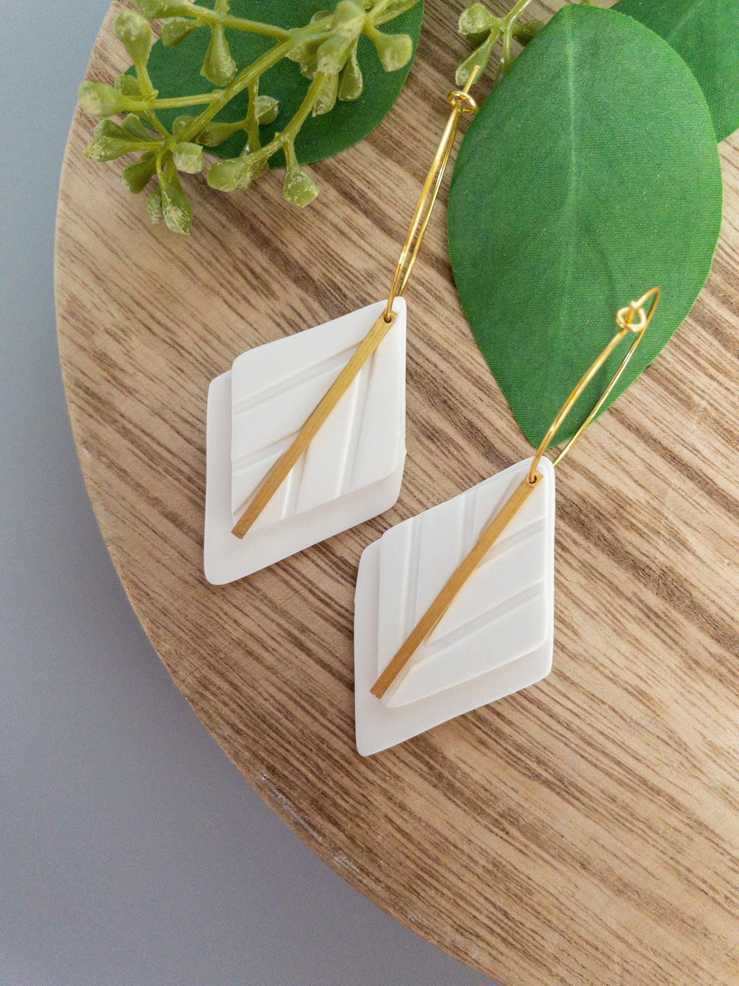 clay earring | Florence hoop- gold