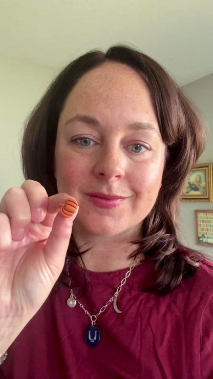 Pumpkin Earring | Polymer Clay Stud