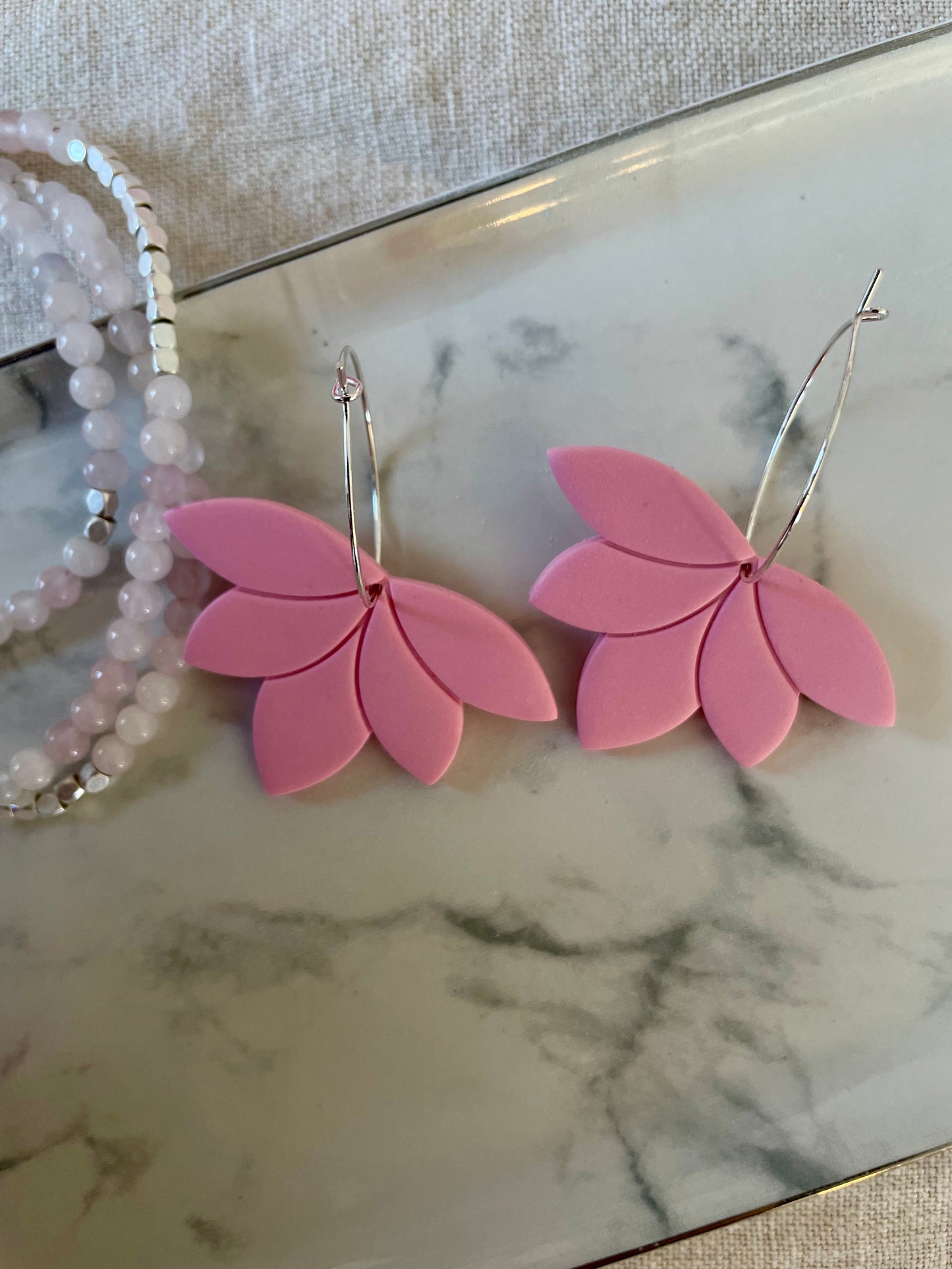 clay earrings | lotus hoops