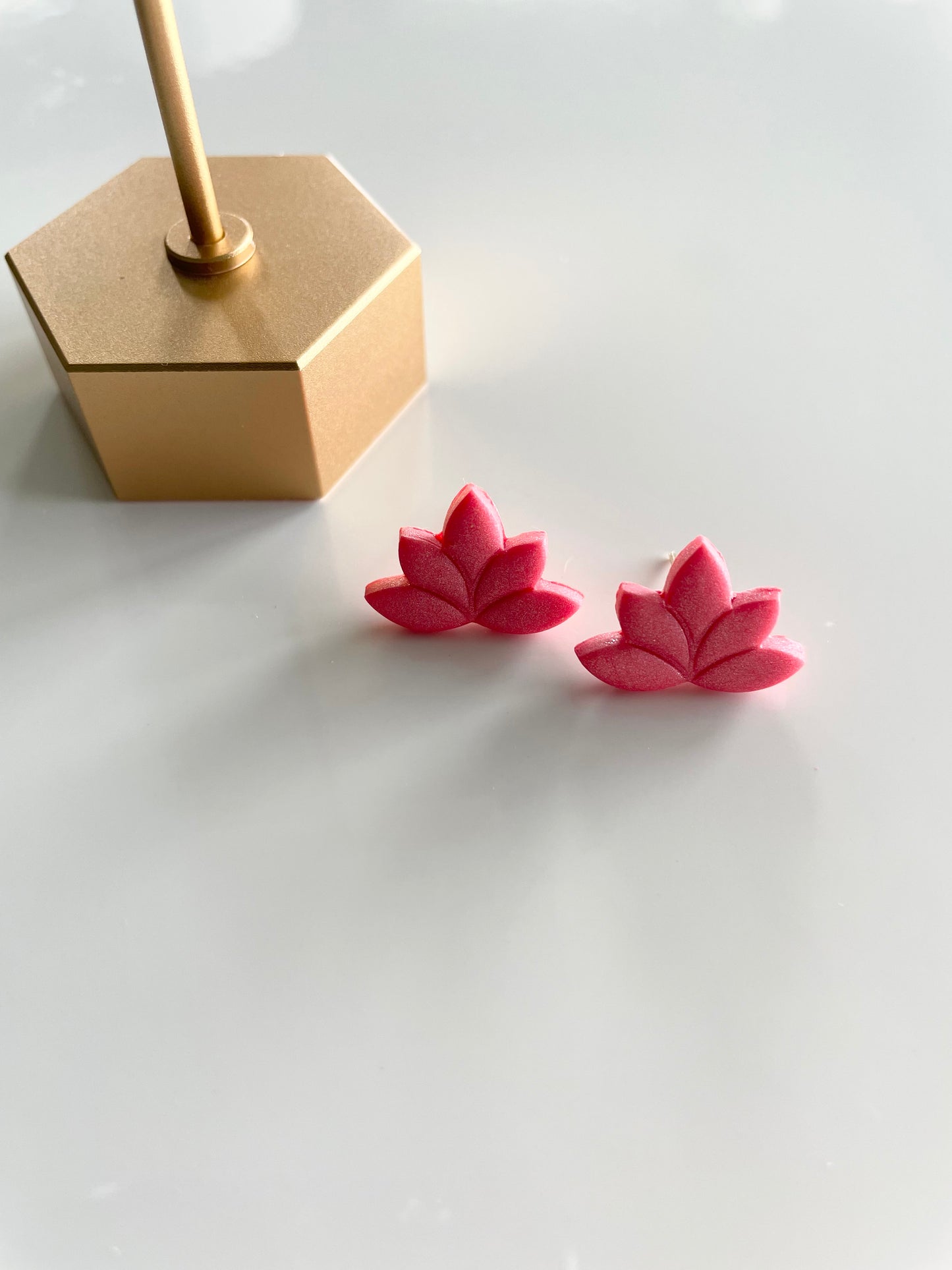 clay earrings | lotus studs