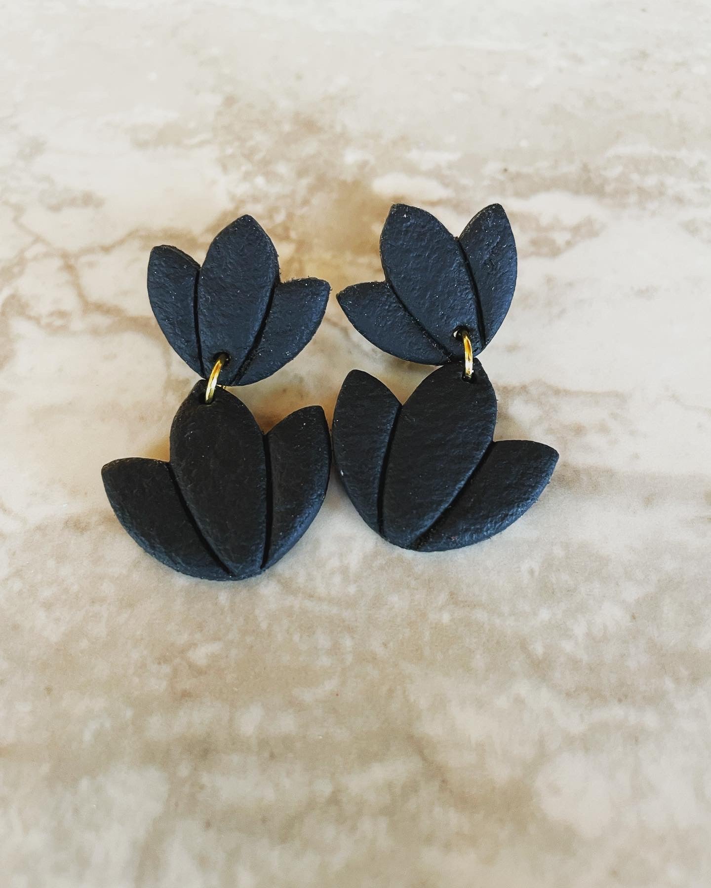 clay earrings | lotus drops *clip on option*