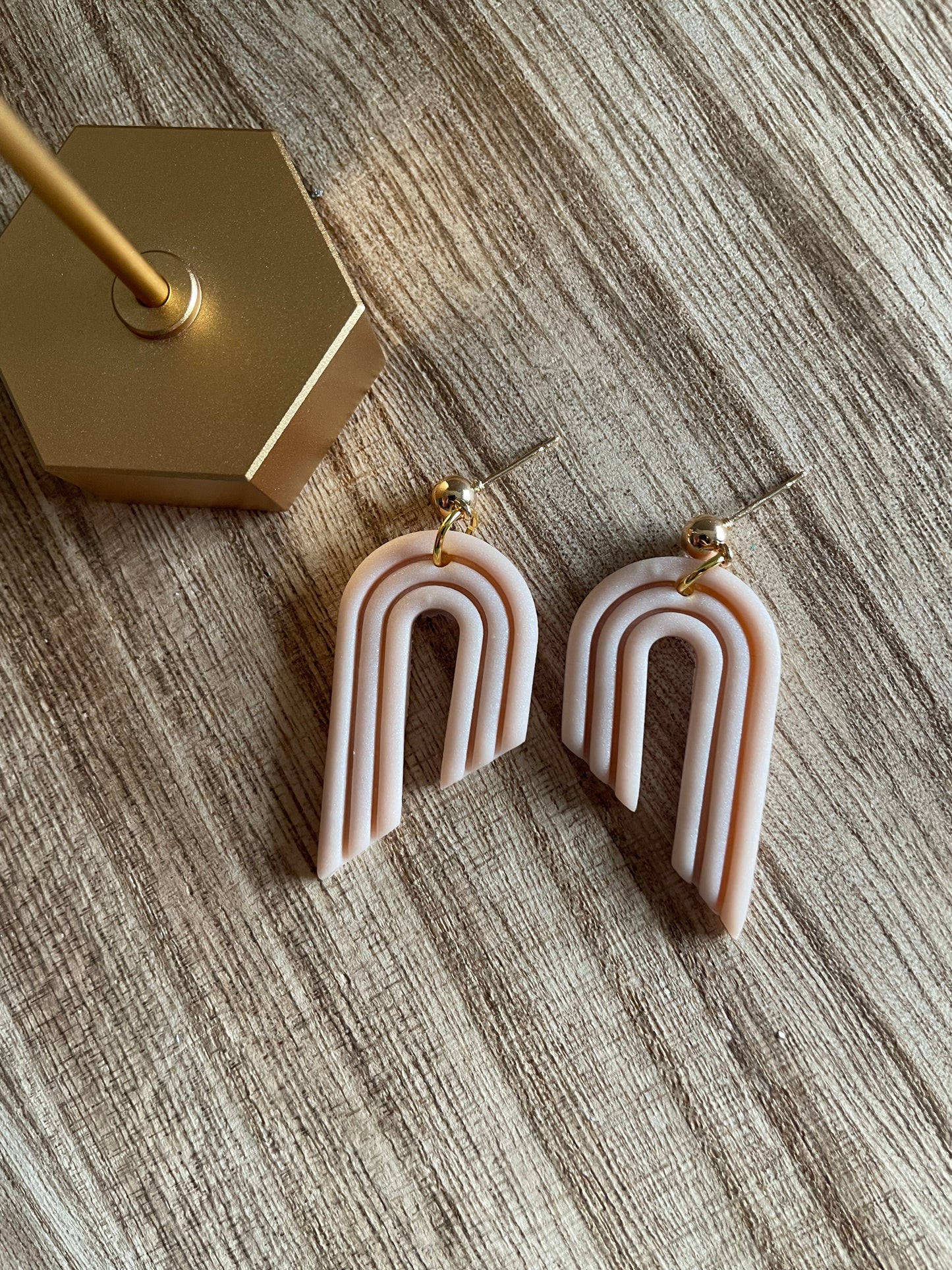 clay earrings | art deco arches